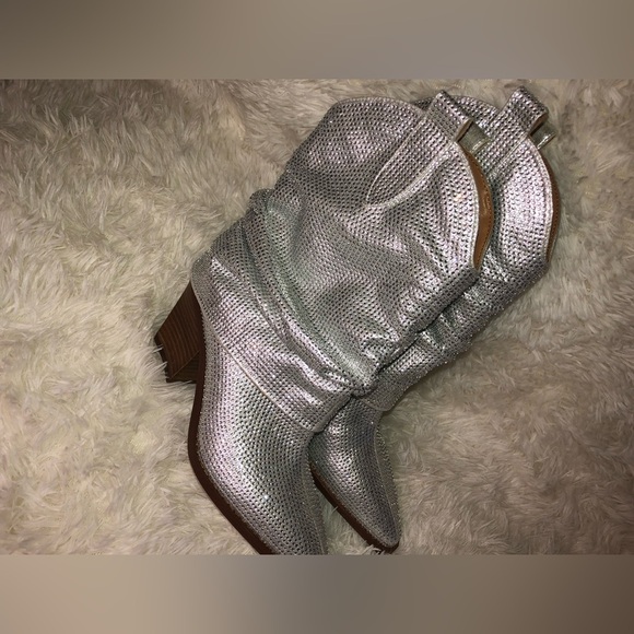 🪩Jessica Simpson Metallic Slouch Ankle Booties NWOT size 6🪩 - Picture 12 of 16